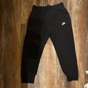 Nike Kids Black Sweatpants with White Logo
